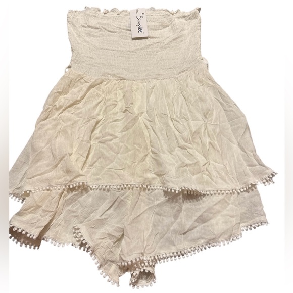 NWT R.Vivimos Women's Summer Boho Casual Tube Playsuits Short Jumpsuit. No belt. - Picture 3 of 5